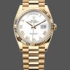 Rolex Day-Date 128238 Fluted Bezel White Roman Dial 36MM Replica Watch