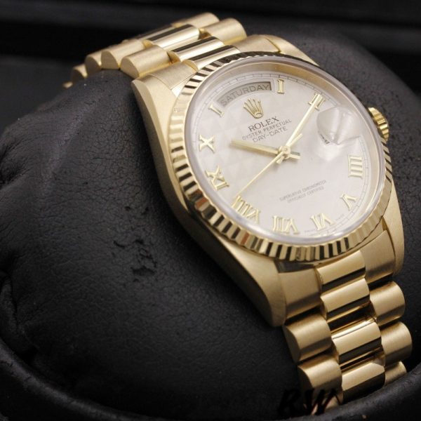 Rolex Day-Date 118238 Ivory Dial Fluted Bezel 36mm Unisex Replica Watch