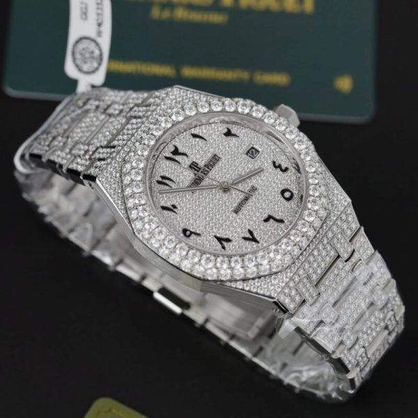 Audemars Piguet Royal Oak Iced Out Moissanite Arabic Dial Super Clone 41mm
