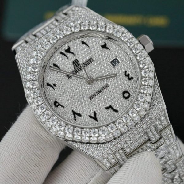 Audemars Piguet Royal Oak Iced Out Moissanite Arabic Dial Super Clone 41mm