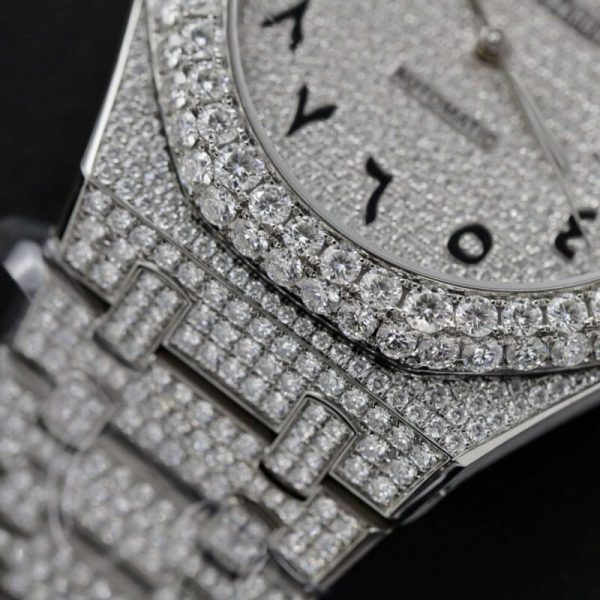 Audemars Piguet Royal Oak Iced Out Moissanite Arabic Dial Super Clone 41mm