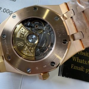 Audemars Piguet Royal Oak 15400OR Black Dial Custom Baguette Moissanite Bezel 18K Gold Wrapped 1:1 Best Replica 41mm