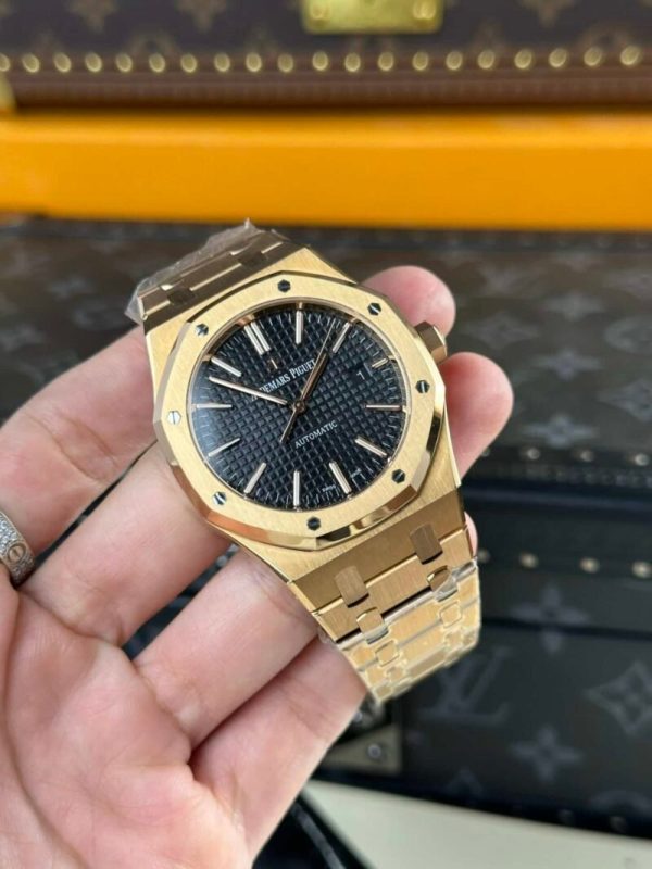 Audemars Piguet Royal Oak 15400OR Rose Gold Black Dial Replica 41mm