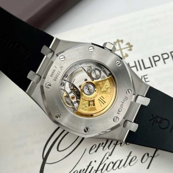 Audemars Piguet Royal Oak 15400ST Rubber Strap Black Dial Best Replica APS Factory 41mm