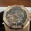 Audemars Piguet Royal Oak 15412OR Open Work Skeleton 18K Rose Gold Wrapped Baguette Moissanite Bezel Clone 1:1 Best Replica 41mm