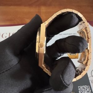 Audemars Piguet Royal Oak 15412OR Open Work Skeleton 18K Rose Gold Wrapped Baguette Moissanite Bezel Clone 1:1 Best Replica 41mm