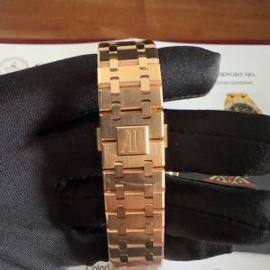 Audemars Piguet Royal Oak 15412OR Open Work Skeleton 18K Rose Gold Wrapped Baguette Moissanite Bezel Clone 1:1 Best Replica 41mm