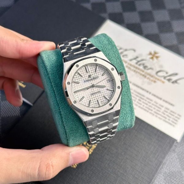 Audemars Piguet Royal Oak 15450ST White Dial Steel Bracelet Best Replica APS Factory 37mm