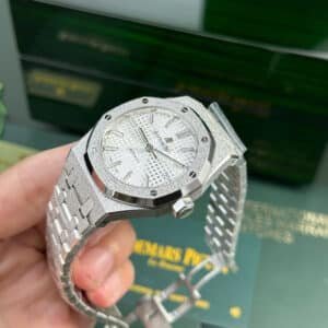 Audemars Piguet Royal Oak 15454BC Frosted White Gold White Dial Best Replica APSF 37mm