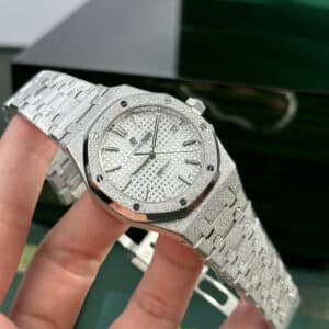 Audemars Piguet Royal Oak 15454BC Frosted White Gold White Dial Best Replica APSF 37mm