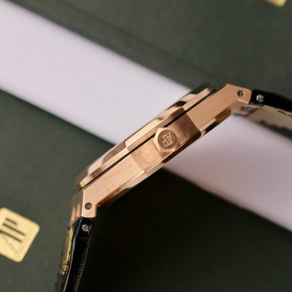 Audemars Piguet Royal Oak 15500OR 18K Gold Wrapped Black Dial Leather 41mm