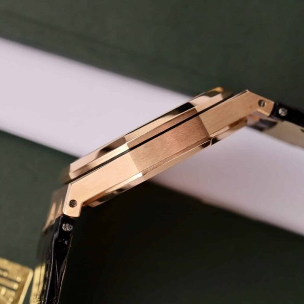 Audemars Piguet Royal Oak 15500OR 18K Gold Wrapped Black Dial Leather 41mm