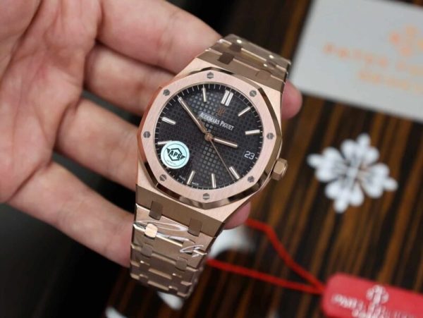 Audemars Piguet Royal Oak 15500OR Rose Gold Black Dial Super Clone APSF 41mm