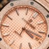 Audemars Piguet Royal Oak 15454OR Frosted Gold Pink Dial Replica 37mm