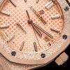 Audemars Piguet Royal Oak 15454OR Frosted Gold Pink Dial Replica 37mm
