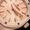 Audemars Piguet Royal Oak 15454OR Frosted Gold Pink Dial Replica 37mm