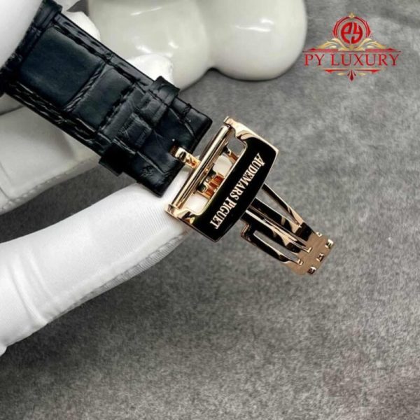 Audemars Piguet Royal Oak 50th Anniversary 15510OR 18K Solid Gold Black Dial Crocodile Leather Strap 41mm
