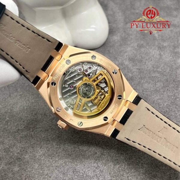 Audemars Piguet Royal Oak 50th Anniversary 15510OR 18K Solid Gold Black Dial Crocodile Leather Strap 41mm