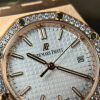 Audemars Piguet Royal Oak 77351OR Rose Gold White Dial Diamond Bezel Replica 34m