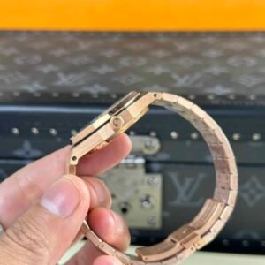 Audemars Piguet Royal Oak 77351OR Rose Gold White Dial Diamond Bezel Replica 34m