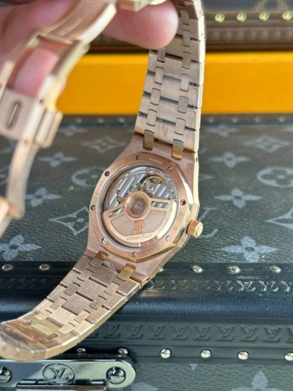 Audemars Piguet Royal Oak 77351OR Rose Gold White Dial Diamond Bezel Replica 34m