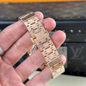 Audemars Piguet Royal Oak 77351OR Rose Gold White Dial Diamond Bezel Replica 34m