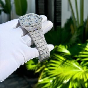Audemars Piguet Royal Oak Blue Arabic Dial Iced Out Moissanite Super Clone 41mm