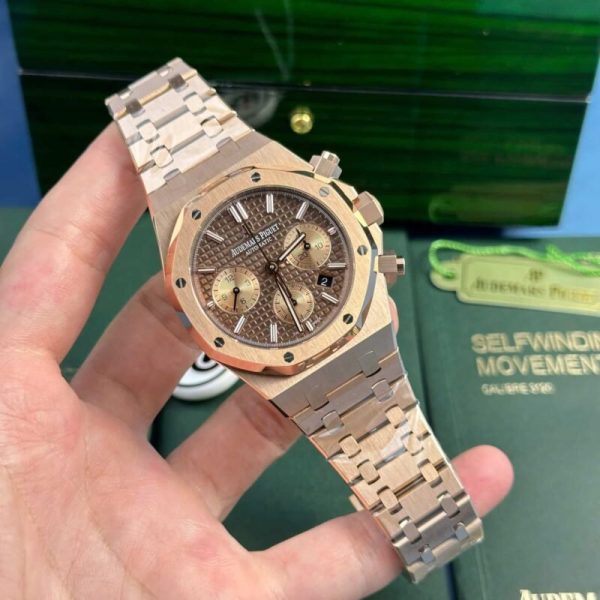 Audemars Piguet Royal Oak Chronograph 26331OR Rose Gold Brown Dial Replica IPF 41mm