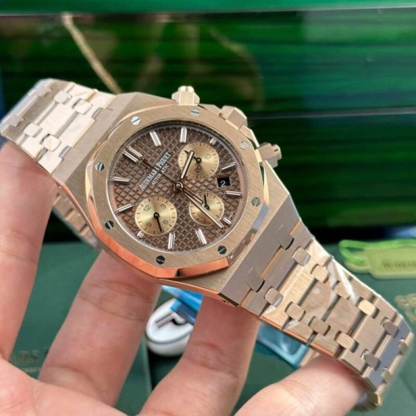 Audemars Piguet Royal Oak Chronograph 26331OR Rose Gold Brown Dial Replica IPF 41mm