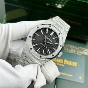 Audemars Piguet Royal Oak 15410BC Frosted Gold Black Dial 1:1 Copy Best Replica APSF 41mm
