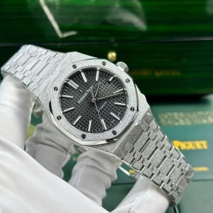 Audemars Piguet Royal Oak 15410BC Frosted Gold Black Dial 1:1 Copy Best Replica APSF 41mm