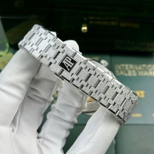 Audemars Piguet Royal Oak 15410BC Frosted Gold Black Dial 1:1 Copy Best Replica APSF 41mm