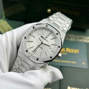 Audemars Piguet Royal Oak 15410BC Frosted Gold White Dial 1:1 Copy Best Replica APSF 41mm