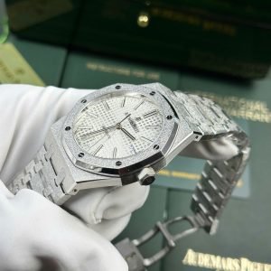Audemars Piguet Royal Oak 15410BC Frosted Gold White Dial 1:1 Copy Best Replica APSF 41mm