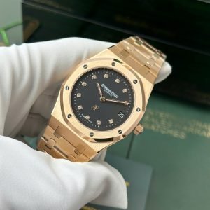 Audemars Piguet Royal Oak Jumbo Extra Thin 15207OR Rose Gold Black Dial Replica IPF 39mm