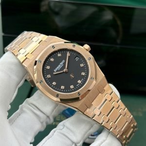 Audemars Piguet Royal Oak Jumbo Extra Thin 15207OR Rose Gold Black Dial Replica IPF 39mm