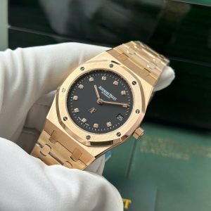 Audemars Piguet Royal Oak Jumbo Extra Thin 15207OR Rose Gold Black Dial Replica IPF 39mm