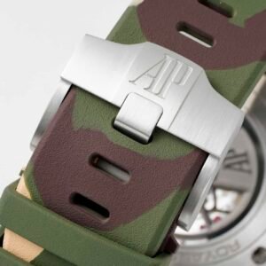 Audemars Piguet Royal Oak Offshore Chronograph 26400SO Beige Dial Green Ceramic Bezel Rubber Best Replica APF 44mm