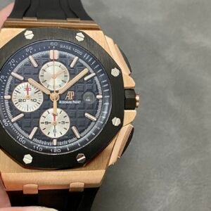 Audemars Piguet Royal Oak Offshore Chronograph 26400RO Rose Gold Ceramic Bezel Black Dial Best Replica APF 44mm