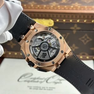 Audemars Piguet Royal Oak Offshore Chronograph 26420RO Rose Gold Black Dial Leather Strap Best Replica 43mm