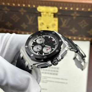 Audemars Piguet Royal Oak Offshore Chronograph 26420SO Black Dial Leather Strap Best Replica 43mm