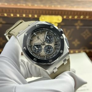 Audemars Piguet Royal Oak Offshore Chronograph 26420SO Smoked Taupe Dial Leather Strap Best Replica 43mm