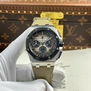 Audemars Piguet Royal Oak Offshore Chronograph 26420SO Smoked Taupe Dial Leather Strap Best Replica 43mm