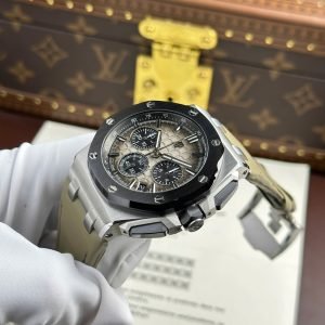 Audemars Piguet Royal Oak Offshore Chronograph 26420SO Smoked Taupe Dial Leather Strap Best Replica 43mm