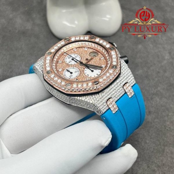 Audemars Piguet Royal Oak Offshore Chronograph 25940 Steel 18K Rose Gold Custom Diamonds Original Movement 42mm