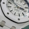 Audemars Piguet Royal Oak Offshore Diver 15707CB White Dial White Ceramic Rubber Best Replica APSF 42mm