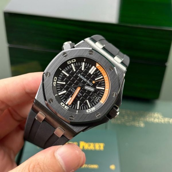 Audemars Piguet Royal Oak Offshore Diver 15707CE Black Dial Black Ceramic Rubber Best Replica APSF 42mm