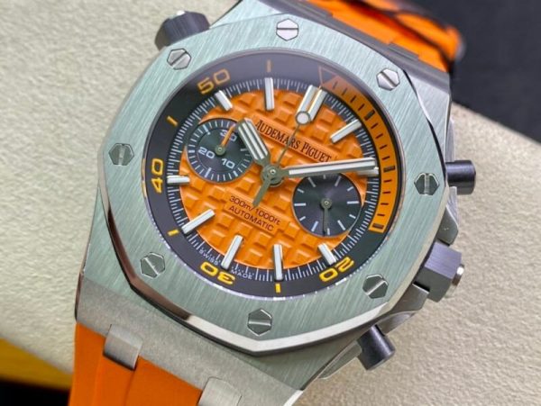 Audemars Piguet Royal Oak Offshore Diver Chronograph 26703ST Orange Dial Orange Rubber Best Replica JHF 42mm
