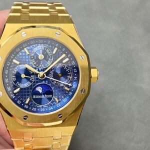 Audemars Piguet Royal Oak Perpetual Calendar 26574BA Yellow Gold Blue Dial Best Replica 41mm