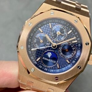 Audemars Piguet Royal Oak Perpetual Calendar 26574OR Rose Gold Blue Dial Best Replica 41mm